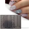 8 stilar 3D Rose Gold Nail Stickers Metal Stripe Lines Letters Dekaler Kurva Nails Art Sliders Lim Dekorationer Manikyr