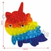 UPS / DHL Decompressie Speelgoed Dinosaurus Push Bubble Rainbow Stress Reliever Fidget Toy Autism Special Needs Sensorische Geschenken voor Kids Party Game