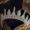 A213 Luksusowe ciasteczka ślubne i korony Rhinestone Hair Akcesoria Bride Biżuteria Kryształowa impreza Luksusowa opaska ślubna x072203m