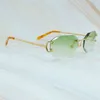 2022 Fabriks grossist Ny metall Rimless Luxury Designer Vintage Solglasögon Kör Shades Eyewear Trending Produkt Gafas de Sol