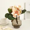 3pcs/Lot 4 head Magnolia Bouquet Artificial Flowers Fores Artificiales Para Hogar Wedding Party Decoration Fake Plants Farmhouse Decor