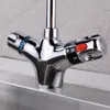 Solid Brass chrome finish Kitchen Mixer tap Cold and Kitchen thermostatic faucet Constant temperature mixer basin faucet 210724