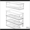 تنظيم التدبير المنزلي Home Gardenrefrigerator Organizer Bins، رف التخزين البلاستيك القابل للتصنيع مع مقابض للمخزن، المطبخ bottl