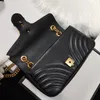 원래 고품질 Luxurys 디자이너 가방 핸드백 여성 물결 모양의 메신저 marmonts 핸드백 어깨 Crossbody 가방 럭셔리 브랜드 패키지