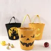 Halloween Trick or Treat Bag Pumpkin Bat Ghost Gift Wrap Sacks Canvas Candy Tote Bucket Multipurpose Portable Collapsible Reusable Goody Basket Party Gifts for Kids