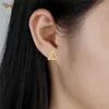 Ohrringe, Halskette, modisches Ohrstecker-Schmuckset, goldenes Edelstahl-Dreieck, lässige geometrische Accessoires für Damen