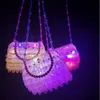 Borsa luminosa per bambini Borsa illuminata a LED Giocattoli Borsa a tracolla in plastica trasparente con pizzo con fascia in rilievo Regalo per feste di compleanno