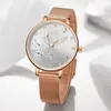 Naviforce Luxury Kryształ Zegarek Kobiety Top Brand Rose Gold Steel Mesh Ladies Wrist Zegarki Bransoletka Girl Clock Relogio Feminino 210616