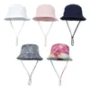 Baby sun hatt sommar strand slips-färg solskydd flicka pojke hattar toddler barn chilrren hink med justerbar hakrem lla656