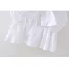Söt hajuku ärmlös ärmstorlek kvinnlig skjorta sommar kort paragraf enkel vit slips kvinnor toppar 210507