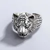 Women Men Vintage Tiger Open Ring Hip Hop Style Animal Finger Rings for Gift Party Fashion Jewelry Accessories