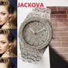 Iced Out Full Diamonds Ring Armbanduhr Top Fashion Hip Hop Edelstahl Herren Damen Kalender Quarzwerk Business Armband Uhren Montre De Luxe Herren Geschenke