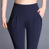 Mulheres Plus Size 6XL Harem Pant Senhora Comprimento Completo Leggings Sexy Cintura Alta Primavera Outono Calças Vermelhas Verde Preto Caqui Caqui Caqui 210925