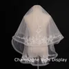 Bridal Veils عالية الجودة 2Layer Women 2021 Lace Edge Velo de Novia Boda Whitechampagne Bride Veil Wedding Accesories4173616