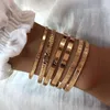 Bangle opening verstelbare charme armbanden armbanden mode-sieraden 6 stks punk curb Cubaanse ketting voor vrouwen geschenken