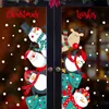 Рождественские наклейки С Новым Годом Украшения Дом Фестиваль Украшение Снеговики Снежинка Santaclaus Xmas Подарочные Стены Наклейки
