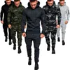 2 pièces Survêtement Hommes Militaire Sweat À Capuche Ensembles Camouflage Muscle Homme Automne Hiver Tactique Sweat Top et Veste Pantalon X0909