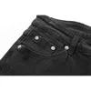 Wirstranch Men / Women Vibe Black for Men High Street Splash-Ink مكدسة جينز أوم zip up Pant Moto Trouse