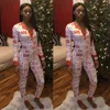 Kerstmas rompers vrouwen slaapkleding pyjama's print lange mouw broek jumpsuit sexy jumpsuits voor volwassen vrouwelijke nachtkleding s2xl n4l5