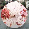 Paraguas de papel de aceite de bambú decorativo para mujer, lluvia, fengshui chino, danza de seda, Poney japonés