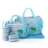 5Pcs Cartoon Animal Baby Diaper Bag Tote Waterproof Large Capacity Mummy Handbag