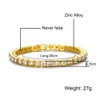 High Quality Zircon Bracelet Stainls Steel Sparkling Round Cut CZ Jewelry Cool Hip hop Men Tennis Bracelet7319228