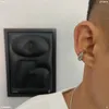 2022 Hip Hop hommes et femmes vis arrière titane acier oreille os pince Simple niche haute couture irrégulière Texture hétérosexuel boucles d'oreilles