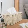 Ящики тканей Салфетки Rattan Box Старинные салфетки Держатель для салфетки Case Colter Consifer Desk Decoration Жилая комната для хранения крышка P0X2