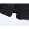 Ruffle Ruched Crop Black Tanks Tops Damesriem Camisole Party Club Bar Sexy Mouwloze Camis Solid Strapless Mujer 210515