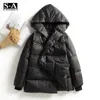 Winter Thick Warm Down Coat Women Oversized Hooded Puffer Jacket Female Bat Sleeve Plus size Casual Loose Overcoat Lady 210913