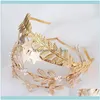 Hair Jewelryhair Clips Barrets 1 PC Retro Gold Leaf Wedding Crown Bridal Headress Band Band Assorides Ladies Jewelry Drop Livraison 2021