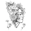 임시 문신 스티커 방수 스티커 블랙 장미 디자인 전체 꽃 팔 Tatoo 바디 아트 큰 대형 크기 가짜 타투