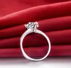 Verlobungsring mit rundem Brillantdiamant aus massivem Platin PT950 1CT, Farbe D, VVS1, bestes Geschenk für Sie