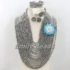 Earrings & Necklace 2021 African Costume Beads Nigerian Wedding Jewelry Sets Crystal Set Big AEJ978