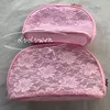 Zestaw 2 torby C Fashion Pink Lace Mesh Torba Snowflake Zipper Drukowane List Makijaż Lub Papiernicze Case Przechowywanie Klasyczna Office Ołówek Szczotki Torba VIP prezent