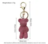 Färgglada Creative Bear Japanska och koreanska tecknad Doll Söt Net Red Car Keychain Claw Diamond Bag Hängsmycke