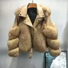 Kvinnors Fur Faux Kvinnor Real Coat Sheepskin Coats Natural Jacket Luxury Outwear 2021 Vinterkläder