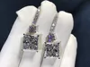 Boucles d'oreilles en diamant blanc synthétique, Moissanite artificielle, pour femmes, 5767363