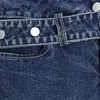 Yitimuceng Womens Denim Shorts Skinny Fickor Jean Ripped High Waisted Summer Streetwear Solid Blue Fashion 210601