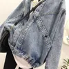 Vintage Jeans Jacket Loose Bat Sleeve Autumn Streetwear Harajuku Denim Jackets Plus Size Women Basic Coat 210531