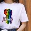 Zogankin LGBT Harajuku Rainbow Gay Pride T Shirt Women مثليه Cartoon T-Shirt 90s رسومات Tshirt غير الرسمية قمم القطن Tee X0527