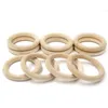 68mm(2.68inch) Nature Wooden Ring Teether Montessori Baby Toy Organic Infant Teething Toy Accessories Necklace DIY Baby Teether 127 Z2