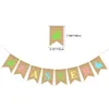 Påsk Burlap Banners Flag Rabbit Bunny Garland Dekorationer Hem Office School Outdoor Party Supply Photo Props XBJK2201