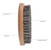 Natural Boar Hair Bristle Beard Mustache Brush Shaving Comb Men Face Massage Round Wood Handle Handmade Beard Brushes SN4441