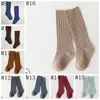 Baby Socks Girls Knee High Long Footsocks Soft Cotton Stripe Socks Newborn Boys Solid Casual Stockings 16 Colors BT6566