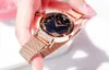 Senhoras Magnet Relógios Roxo Azul Relógio Mulheres Pavimentação Bling Bling Starry Cristal Rhinestone Ladys Quartz Mulheres Termine Liga Rose Gold WristWatches Girls