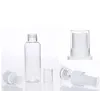 1500pcs 30ml Transparent plast Parfym Atomizer Sprayflaska Tom kosmetiska behållare med vit spruta sn3010