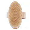 Brosse de bain peau sèche corps doux poils naturels SPA les brosses en bois bain douche brosse à poils sans poignée accessoires de salle de bain T2I52093