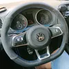 För Volkswagen Golf 6 7 / GTI LAMANDO POLO SCIROCCO TAYRON DIY Custom Suede Steering Wheel Cover Car Wheel Cover Tillbehör
