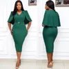 MD New Slim Women Dress Elegant Fashion Office Lady V-Neck Cloak Dress Bodycon Robe Party Gowns Vestidos African Outfits 210331